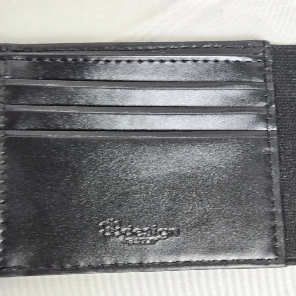 Design by Buxton Black‎ Wallet ID Window Card Slots Hook & Loop Closure